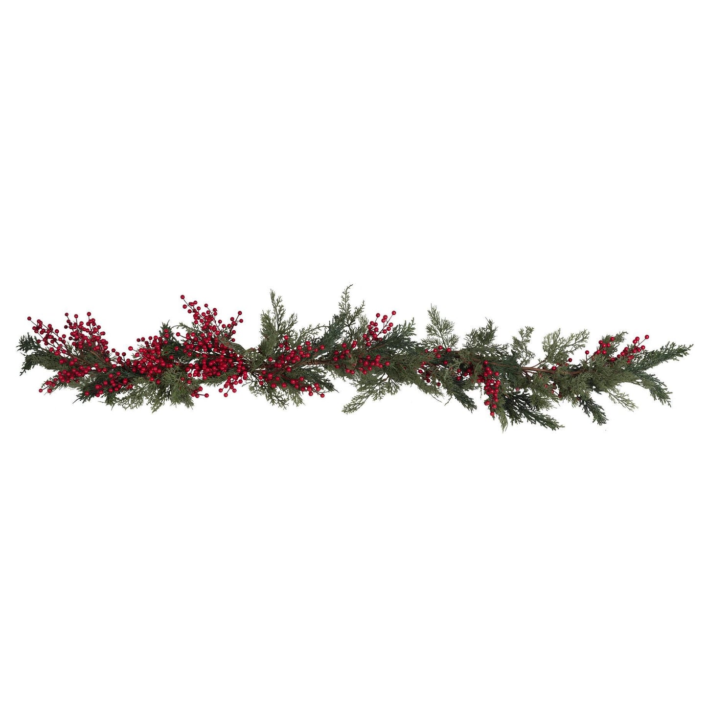 Red Berry Foliage Christmas Garland