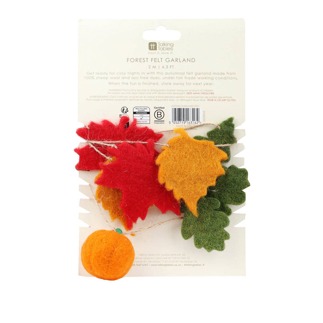 Autumn Hues Felt Garland - 2m