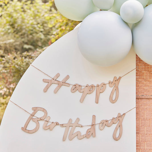 Bunting - Wooden Happy Birthday