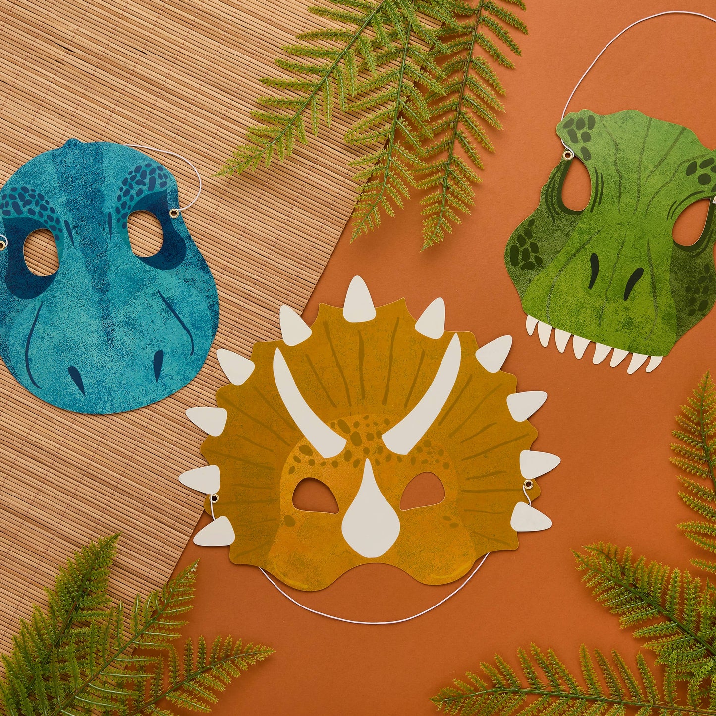 Dinosaur Card Masks - Pack of 6