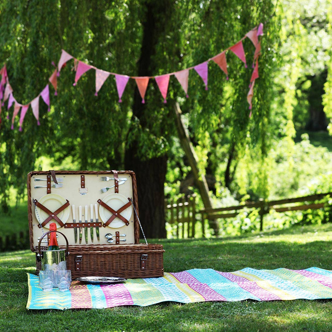 Pink Fabric Bunting Decoration - 3m