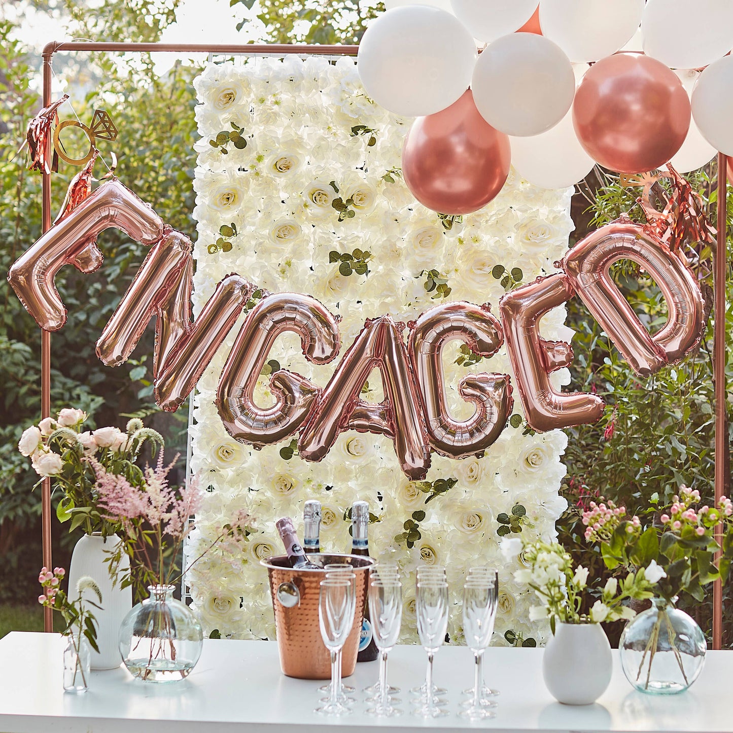 Balloon Bunting - Engaged with Tassels & Rings