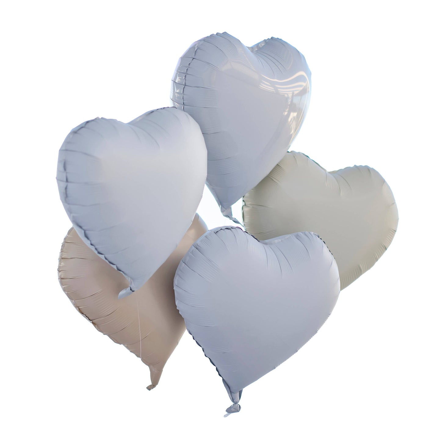 Heart Shaped Balloon Bundle: Cream / Foil / Engagement