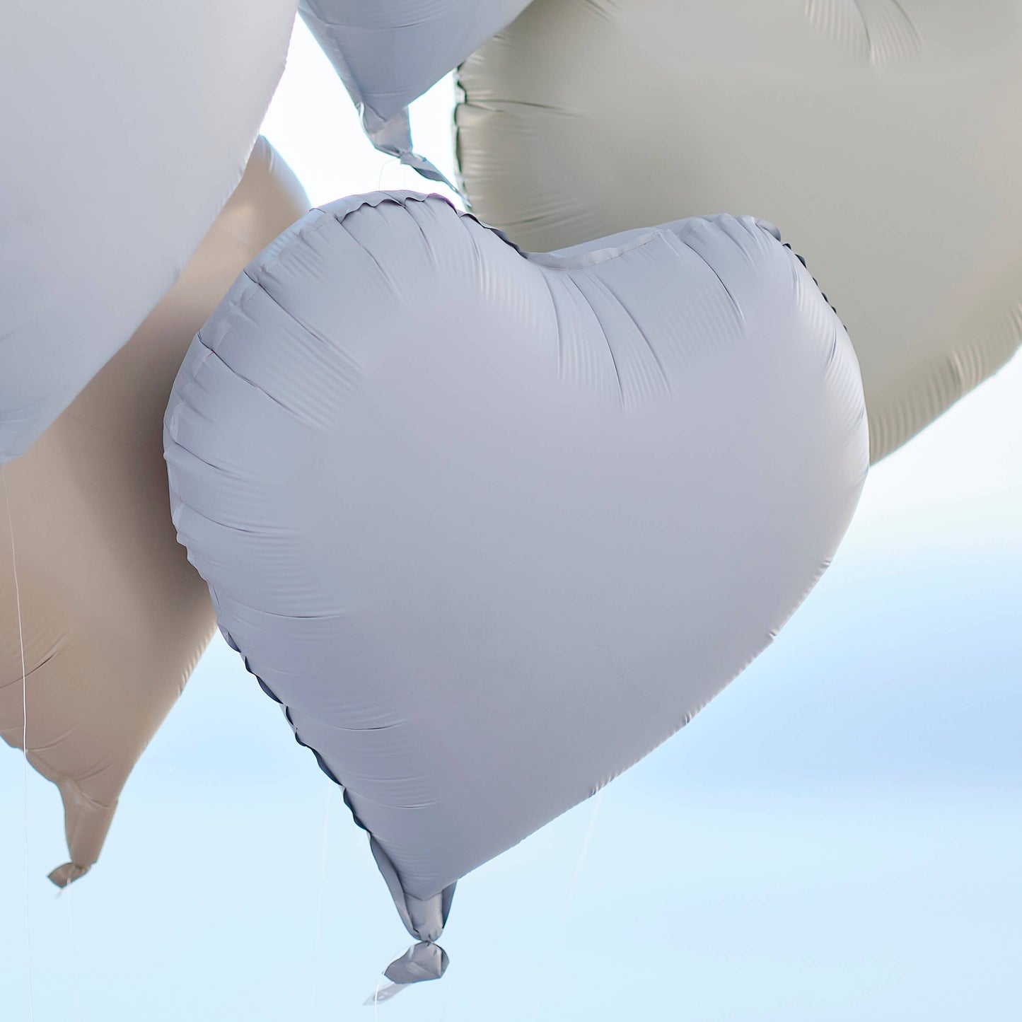 Heart Shaped Balloon Bundle: Cream / Foil / Engagement