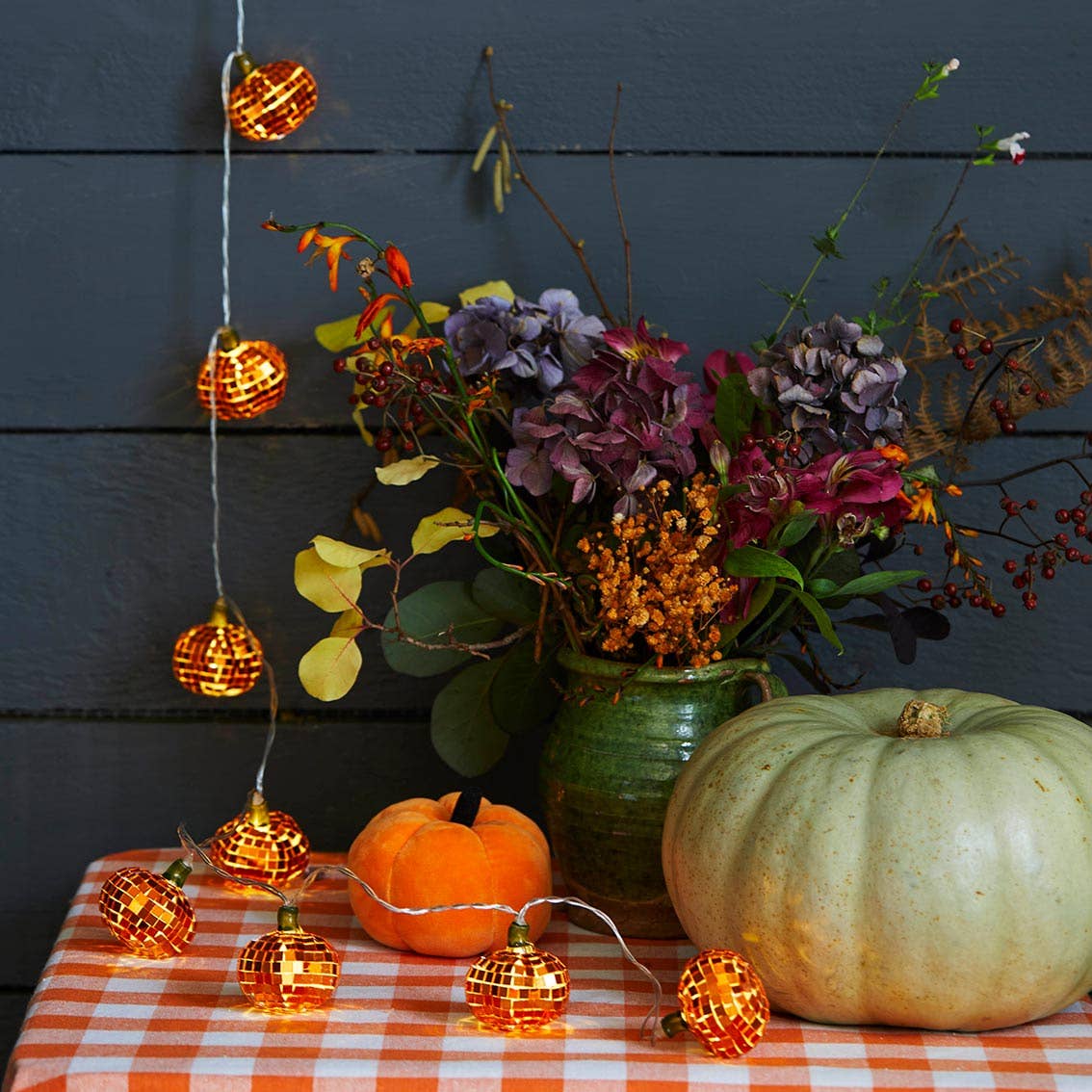 Autumn Hues Pumpkin Disco String Lights - 1.6m