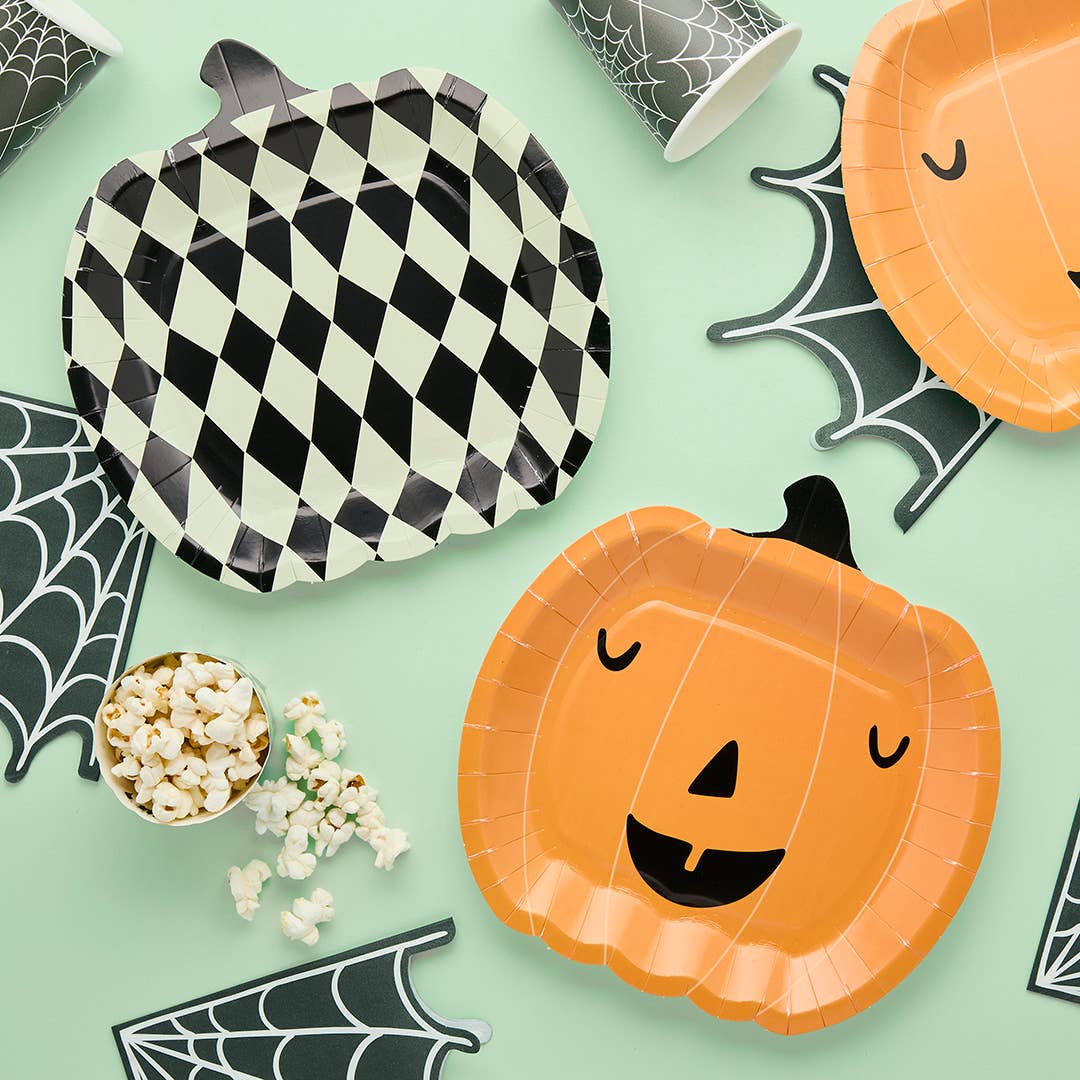 Pumpkin Shaped Paper Plates - Pack of 8