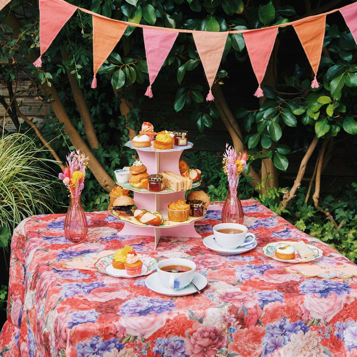Pink Fabric Bunting Decoration - 3m