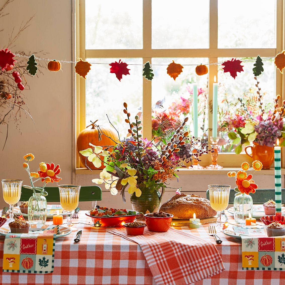 Autumn Hues Felt Garland - 2m