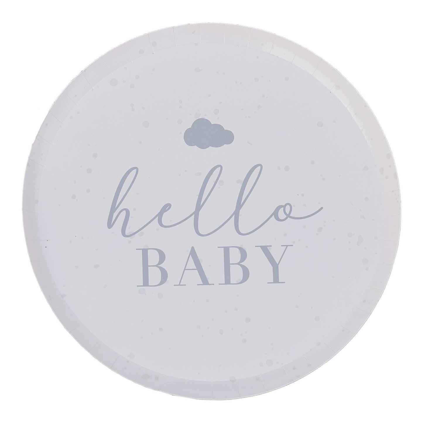 Hello Baby Neutral Baby Shower Plates