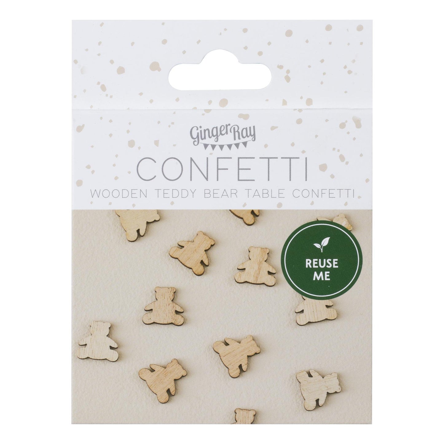 Wooden Teddy Bear Baby Shower Confetti