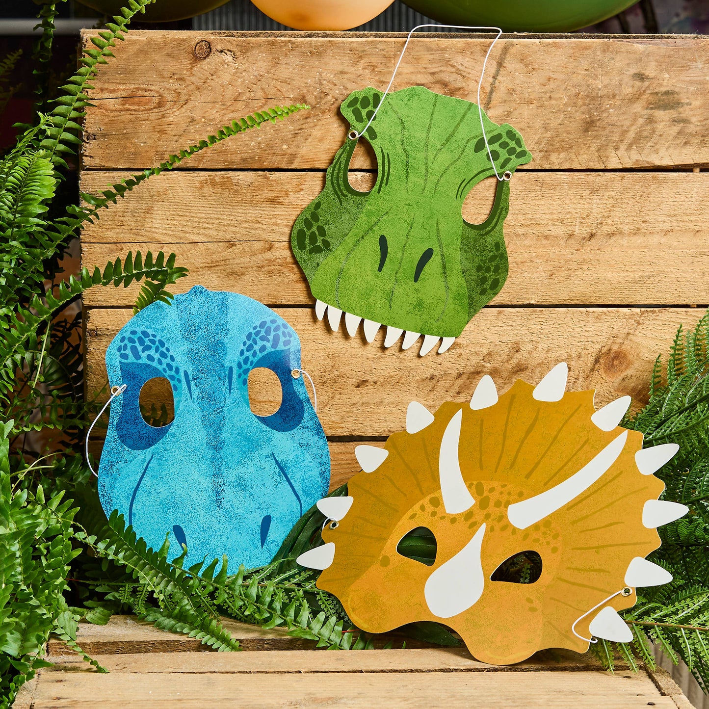 Dinosaur Card Masks - Pack of 6