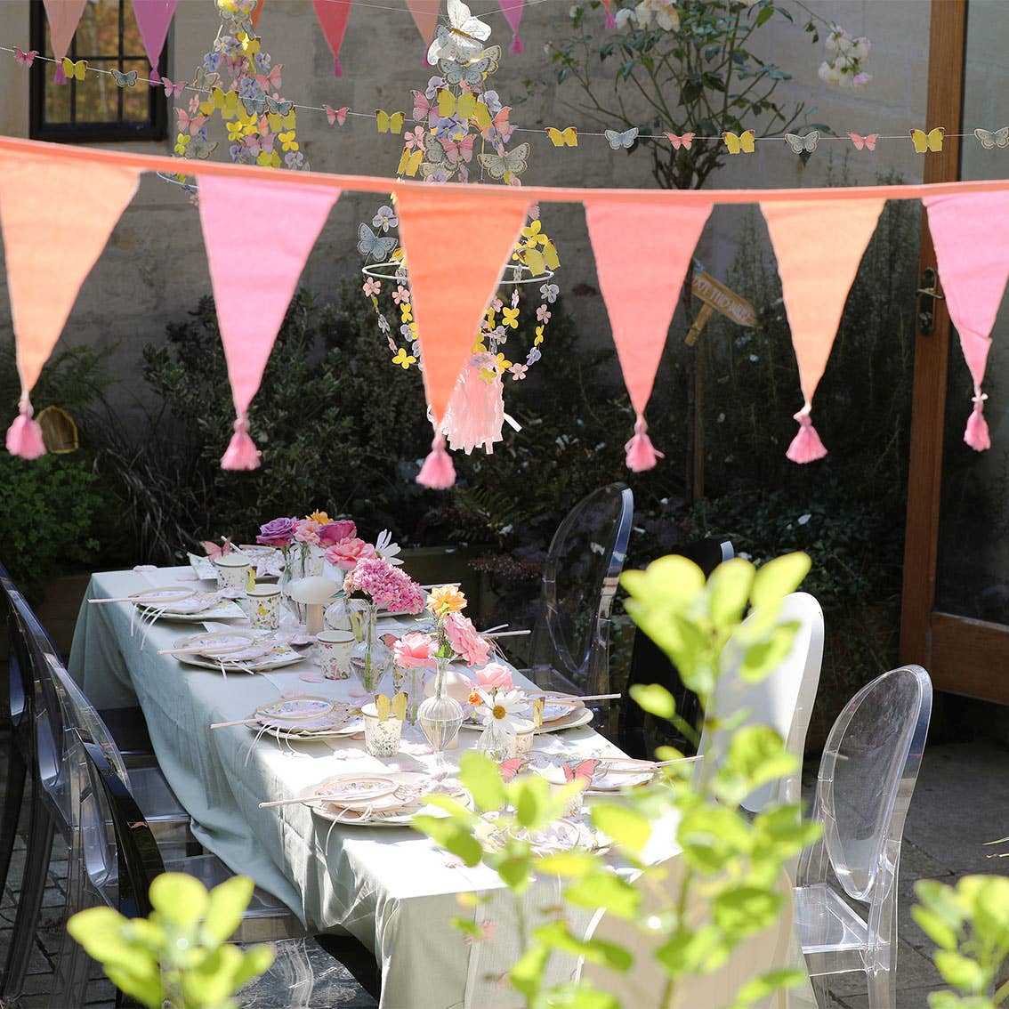 Pink Fabric Bunting Decoration - 3m