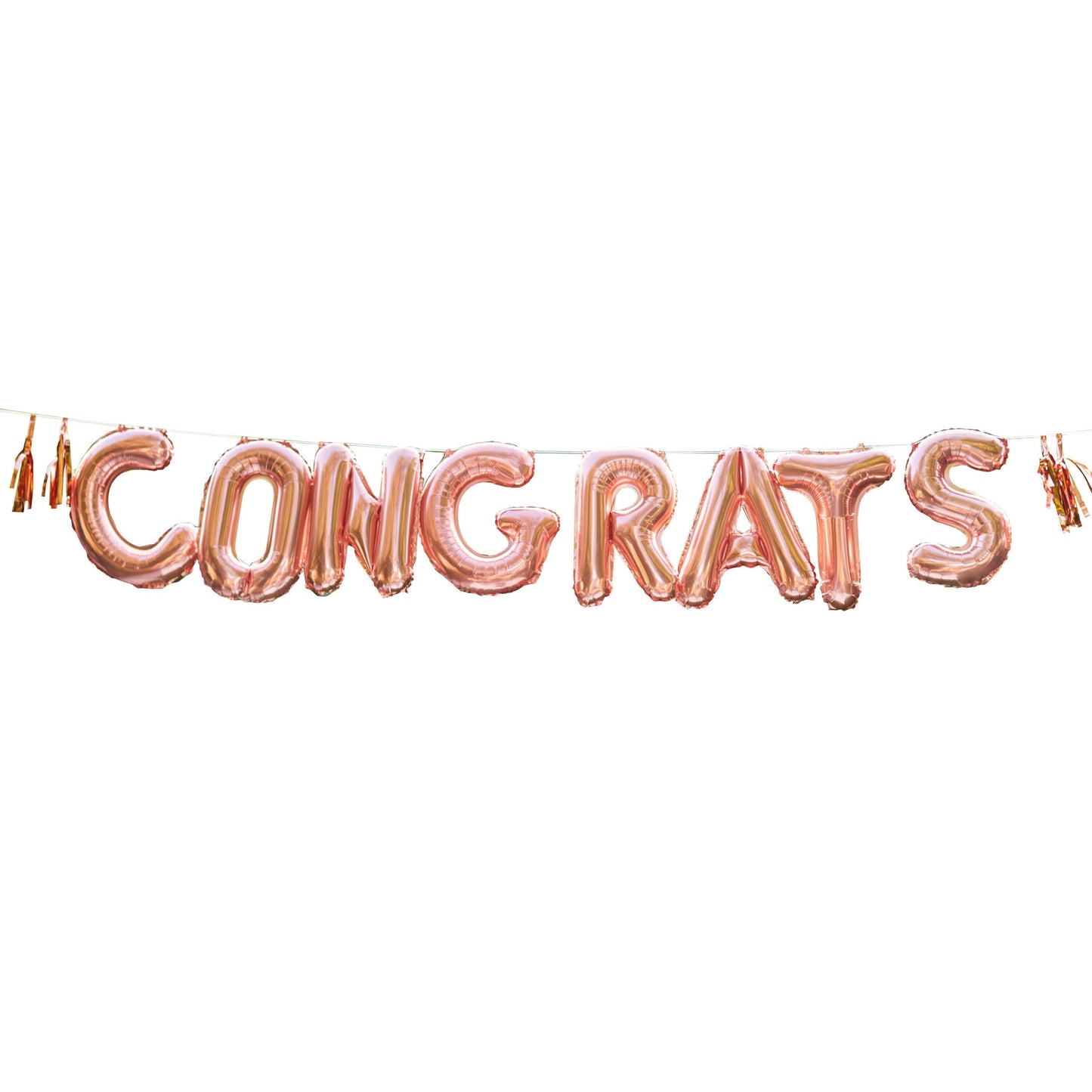 Rose Gold - Congrats balloons with Tassels